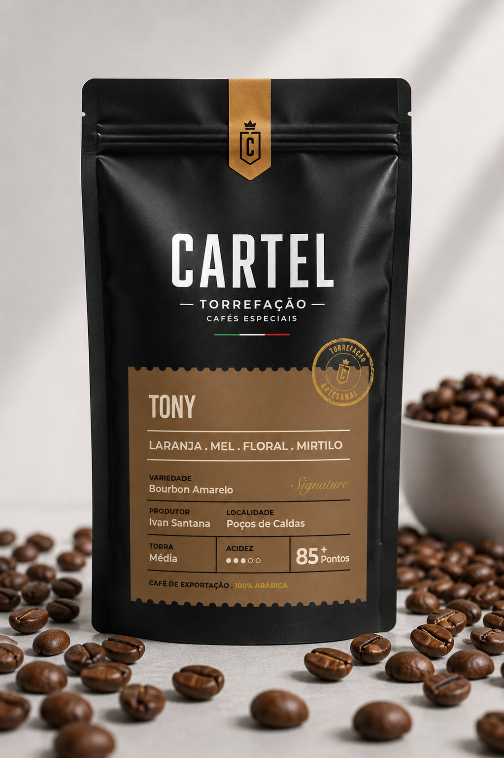 Embalagem do café Tony — CARTEL Torrefação Artesanal